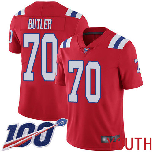 New England Patriots Football #70 Vapor Untouchable 100th Season Limited Red Youth Adam Butler Alternate NFL Jersey->new england patriots->NFL Jersey